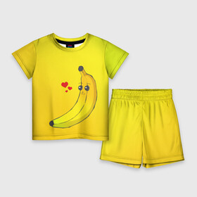 Детский костюм с шортами 3D с принтом Just Banana (Yellow) в Белгороде,  |  | Тематика изображения на принте: banana | банан | желтый | оранжевый | фрукты