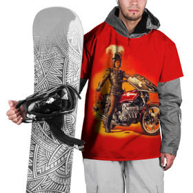 Накидка на куртку 3D с принтом Всадник в Белгороде, 100% полиэстер |  | bike | harley | honda | kawasaki | moto | suzuki | yamaha | байкер | всадник | мотоцикл | рыцарь
