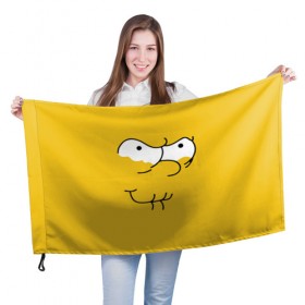 Флаг 3D с принтом Simpsons Lemon Face в Белгороде, 100% полиэстер | плотность ткани — 95 г/м2, размер — 67 х 109 см. Принт наносится с одной стороны | лимонное | лицо | симпсоны