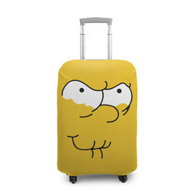 Чехол для чемодана 3D с принтом Simpsons Lemon Face в Белгороде, 86% полиэфир, 14% спандекс | двустороннее нанесение принта, прорези для ручек и колес | лимонное | лицо | симпсоны