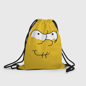 Рюкзак-мешок 3D с принтом Simpsons Lemon Face в Белгороде, 100% полиэстер | плотность ткани — 200 г/м2, размер — 35 х 45 см; лямки — толстые шнурки, застежка на шнуровке, без карманов и подкладки | лимонное | лицо | симпсоны