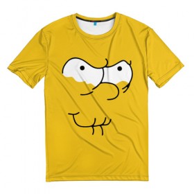 Мужская футболка 3D с принтом Simpsons Lemon Face в Белгороде, 100% полиэфир | прямой крой, круглый вырез горловины, длина до линии бедер | лимонное | лицо | симпсоны