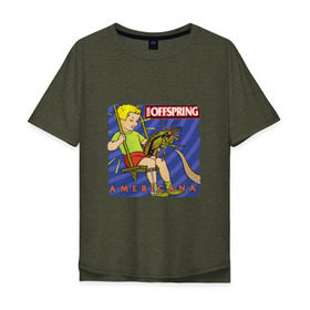 Мужская футболка хлопок Oversize с принтом The Offspring - americana в Белгороде, 100% хлопок | свободный крой, круглый ворот, “спинка” длиннее передней части | the offspring | качели | офспринг | оффспринг | рок | таракан | щупальце