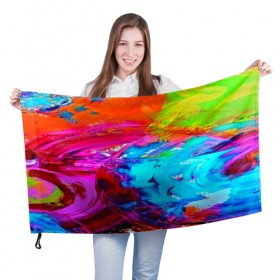 Флаг 3D с принтом Tie-dye в Белгороде, 100% полиэстер | плотность ткани — 95 г/м2, размер — 67 х 109 см. Принт наносится с одной стороны | abstraction | color | spray | tie dye | абстракция | акварель | живопись | искусство | краски | текстуры | цветные краски | яркие цвета