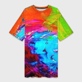 Платье-футболка 3D с принтом Tie dye в Белгороде,  |  | abstraction | color | spray | tie dye | абстракция | акварель | живопись | искусство | краски | текстуры | цветные краски | яркие цвета