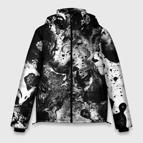 Мужская зимняя куртка 3D с принтом Чёрная краска в Белгороде, верх — 100% полиэстер; подкладка — 100% полиэстер; утеплитель — 100% полиэстер | длина ниже бедра, свободный силуэт Оверсайз. Есть воротник-стойка, отстегивающийся капюшон и ветрозащитная планка. 

Боковые карманы с листочкой на кнопках и внутренний карман на молнии. | abstraction | color | spray | tie dye | абстракция | акварель | живопись | искусство | краски | текстуры | цветные краски | яркие цвета