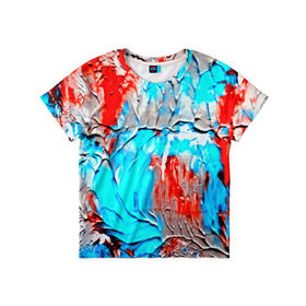 Детская футболка 3D с принтом Буйство красок в Белгороде, 100% гипоаллергенный полиэфир | прямой крой, круглый вырез горловины, длина до линии бедер, чуть спущенное плечо, ткань немного тянется | abstraction | color | spray | tie dye | абстракция | акварель | живопись | искусство | краски | текстуры | цветные краски | яркие цвета