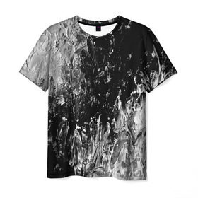 Мужская футболка 3D с принтом GRAY&BLACK в Белгороде, 100% полиэфир | прямой крой, круглый вырез горловины, длина до линии бедер | abstraction | color | spray | tie dye | абстракция | акварель | живопись | искусство | краски | текстуры | цветные краски | яркие цвета