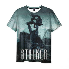 Мужская футболка 3D с принтом Stalker в Белгороде, 100% полиэфир | прямой крой, круглый вырез горловины, длина до линии бедер | stalker | сталкер
