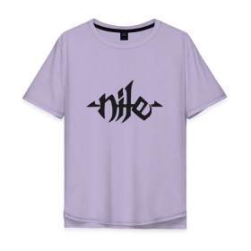 Мужская футболка хлопок Oversize с принтом Nile death metal логотип в Белгороде, 100% хлопок | свободный крой, круглый ворот, “спинка” длиннее передней части | death | logo | metal | nile | лототип | метал | музыка | шрифт | эмблема