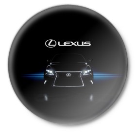 Значок с принтом Lexus в Белгороде,  металл | круглая форма, металлическая застежка в виде булавки | auto | lexus | sport | toyota | автомобиль | внедорожник | машина | спорт
