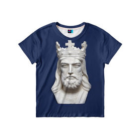 Детская футболка 3D с принтом Король Артур в Белгороде, 100% гипоаллергенный полиэфир | прямой крой, круглый вырез горловины, длина до линии бедер, чуть спущенное плечо, ткань немного тянется | king | англия | артур | британия | великобритания | король | корона | лондон