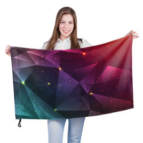 Флаг 3D с принтом Colorful triangles в Белгороде, 100% полиэстер | плотность ткани — 95 г/м2, размер — 67 х 109 см. Принт наносится с одной стороны | Тематика изображения на принте: polygonal | абстракция | текстура