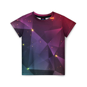 Детская футболка 3D с принтом Colorful triangles в Белгороде, 100% гипоаллергенный полиэфир | прямой крой, круглый вырез горловины, длина до линии бедер, чуть спущенное плечо, ткань немного тянется | polygonal | абстракция | текстура