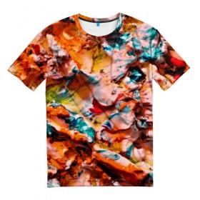 Мужская футболка 3D с принтом Tie-Dye в Белгороде, 100% полиэфир | прямой крой, круглый вырез горловины, длина до линии бедер | abstraction | color | spray | tie dye | абстракция | акварель | живопись | искусство | краски | текстуры | цветные краски | яркие цвета