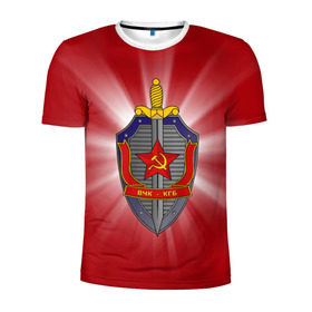 Мужская футболка 3D спортивная с принтом КГБ в Белгороде, 100% полиэстер с улучшенными характеристиками | приталенный силуэт, круглая горловина, широкие плечи, сужается к линии бедра | закон | кгб | охрана | россия | ссср | цру | шпион