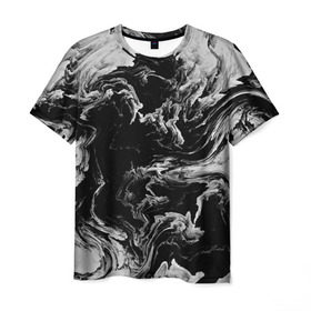 Мужская футболка 3D с принтом vortex gray в Белгороде, 100% полиэфир | прямой крой, круглый вырез горловины, длина до линии бедер | abstraction | color | spray | tie dye | абстракция | акварель | живопись | искусство | краски | текстуры
