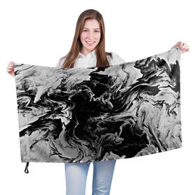 Флаг 3D с принтом vortex gray в Белгороде, 100% полиэстер | плотность ткани — 95 г/м2, размер — 67 х 109 см. Принт наносится с одной стороны | abstraction | color | spray | tie dye | абстракция | акварель | живопись | искусство | краски | текстуры