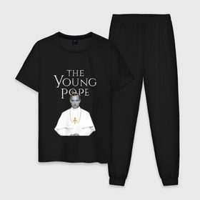 Мужская пижама хлопок с принтом Молодой Папа | The Young Pope в Белгороде, 100% хлопок | брюки и футболка прямого кроя, без карманов, на брюках мягкая резинка на поясе и по низу штанин
 | the young pope | джуд лоу | молодой папа