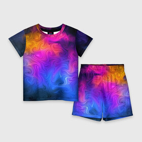 Детский костюм с шортами 3D с принтом Узор цвета в Белгороде,  |  | abstraction | color | spray | tie dye | абстракция | акварель | живопись | искусство | краски | текстуры | цветные краски | яркие цвета