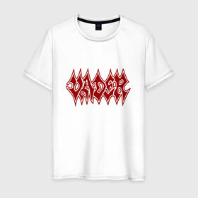 Мужская футболка хлопок с принтом Vader death metal логотип в Белгороде, 100% хлопок | прямой крой, круглый вырез горловины, длина до линии бедер, слегка спущенное плечо. | 