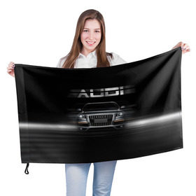 Флаг 3D с принтом Audi Q7 скорость в Белгороде, 100% полиэстер | плотность ткани — 95 г/м2, размер — 67 х 109 см. Принт наносится с одной стороны | audi | авто | автомобиль | ауди | кольца | красивая | кроссовер | крутая | марка | машина | надпись | немецкая иномарка | прикольная | тачка | черная | эмблема