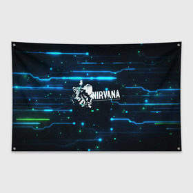 Флаг-баннер с принтом Схема Nirvana (Курт Кобейн) в Белгороде, 100% полиэстер | размер 67 х 109 см, плотность ткани — 95 г/м2; по краям флага есть четыре люверса для крепления | kurt cobain | микросхема | нирвана | плата