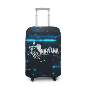 Чехол для чемодана 3D с принтом Схема Nirvana (Курт Кобейн) в Белгороде, 86% полиэфир, 14% спандекс | двустороннее нанесение принта, прорези для ручек и колес | kurt cobain | микросхема | нирвана | плата