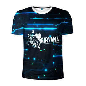 Мужская футболка 3D спортивная с принтом Схема Nirvana (Курт Кобейн) в Белгороде, 100% полиэстер с улучшенными характеристиками | приталенный силуэт, круглая горловина, широкие плечи, сужается к линии бедра | kurt cobain | микросхема | нирвана | плата