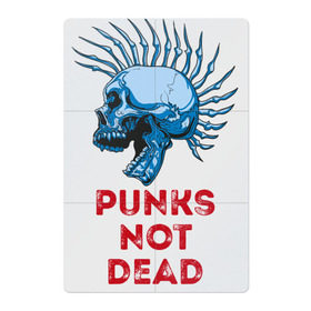 Магнитный плакат 2Х3 с принтом Punks not dead в Белгороде, Полимерный материал с магнитным слоем | 6 деталей размером 9*9 см | music | punk | rock | skull | музыка | панк | рок | череп | черепа