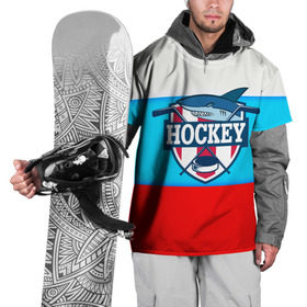 Накидка на куртку 3D с принтом Акула хоккея в Белгороде, 100% полиэстер |  | bandy | hockey | клюшка | коньки | лед | россия | русский хоккей | спорт | хоккей
