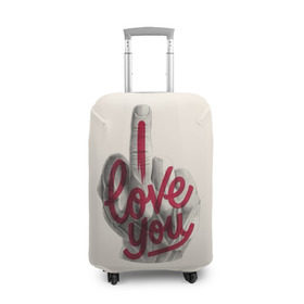 Чехол для чемодана 3D с принтом I Love You в Белгороде, 86% полиэфир, 14% спандекс | двустороннее нанесение принта, прорези для ручек и колес | love | mickey | swag | девушка | лучшая | лучшие | любовь | позитив | рука | трап | тренды