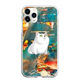 Чехол для iPhone 11 Pro Max матовый с принтом Белый котик в Белгороде, Силикон |  | cat | арт | взгляд | кот | кот хипстер | котёнок | котятки | котятушки | кошечки | кошка | мордочка