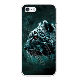 Чехол для iPhone 5/5S матовый с принтом Леопард в Белгороде, Силикон | Область печати: задняя сторона чехла, без боковых панелей | гепард | леопард | темный | хищник