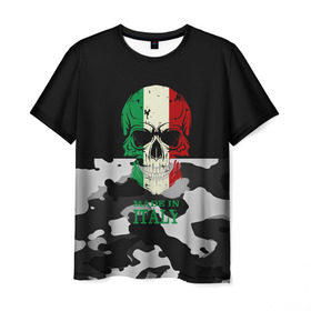 Мужская футболка 3D с принтом Made in Italy в Белгороде, 100% полиэфир | прямой крой, круглый вырез горловины, длина до линии бедер | camouflage | made in italy | skull | абстракция | города | италия | камуфляж | нация | страны | текстуры | череп