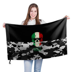 Флаг 3D с принтом Made in Italy в Белгороде, 100% полиэстер | плотность ткани — 95 г/м2, размер — 67 х 109 см. Принт наносится с одной стороны | camouflage | made in italy | skull | абстракция | города | италия | камуфляж | нация | страны | текстуры | череп