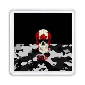 Магнит 55*55 с принтом Made in Canada в Белгороде, Пластик | Размер: 65*65 мм; Размер печати: 55*55 мм | camouflage | made in canada | skull | абстракция | города | камуфляж | канада | нация | страны | текстуры | череп