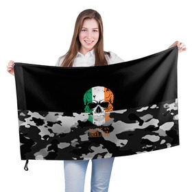 Флаг 3D с принтом Made in Ireland в Белгороде, 100% полиэстер | плотность ткани — 95 г/м2, размер — 67 х 109 см. Принт наносится с одной стороны | camouflage | made in ireland | skull | абстракция | города | ирландия | камуфляж | нация | страны | текстуры | череп