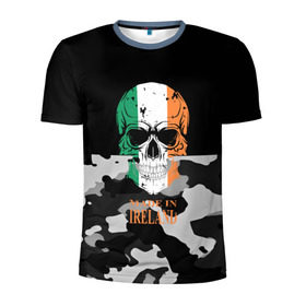 Мужская футболка 3D спортивная с принтом Made in Ireland в Белгороде, 100% полиэстер с улучшенными характеристиками | приталенный силуэт, круглая горловина, широкие плечи, сужается к линии бедра | camouflage | made in ireland | skull | абстракция | города | ирландия | камуфляж | нация | страны | текстуры | череп