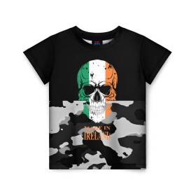 Детская футболка 3D с принтом Made in Ireland в Белгороде, 100% гипоаллергенный полиэфир | прямой крой, круглый вырез горловины, длина до линии бедер, чуть спущенное плечо, ткань немного тянется | Тематика изображения на принте: camouflage | made in ireland | skull | абстракция | города | ирландия | камуфляж | нация | страны | текстуры | череп