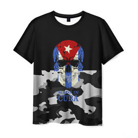 Мужская футболка 3D с принтом Made in Cuba в Белгороде, 100% полиэфир | прямой крой, круглый вырез горловины, длина до линии бедер | camouflage | made in cuba | skull | абстракция | города | камуфляж | куба | нация | страны | текстуры | череп