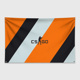 Флаг-баннер с принтом Cs Go Asi #2 в Белгороде, 100% полиэстер | размер 67 х 109 см, плотность ткани — 95 г/м2; по краям флага есть четыре люверса для крепления | cs go | контр страйк гоу  полосы | оранжевый | серый | чёрный
