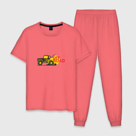 Мужская пижама хлопок с принтом Off road в Белгороде, 100% хлопок | брюки и футболка прямого кроя, без карманов, на брюках мягкая резинка на поясе и по низу штанин
 | 