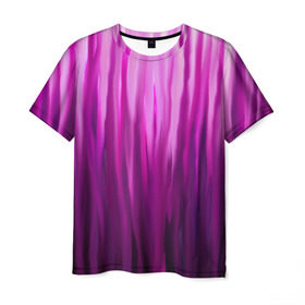 Мужская футболка 3D с принтом фиолетово-черные краски в Белгороде, 100% полиэфир | прямой крой, круглый вырез горловины, длина до линии бедер | Тематика изображения на принте: color | violet | акварель | краски | полосы | фиолетовый | цвет | черный | ярко
