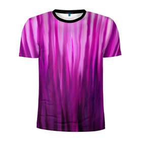Мужская футболка 3D спортивная с принтом фиолетово-черные краски в Белгороде, 100% полиэстер с улучшенными характеристиками | приталенный силуэт, круглая горловина, широкие плечи, сужается к линии бедра | color | violet | акварель | краски | полосы | фиолетовый | цвет | черный | ярко