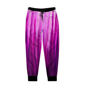 Мужские брюки 3D с принтом фиолетово-черные краски в Белгороде, 100% полиэстер | манжеты по низу, эластичный пояс регулируется шнурком, по бокам два кармана без застежек, внутренняя часть кармана из мелкой сетки | color | violet | акварель | краски | полосы | фиолетовый | цвет | черный | ярко