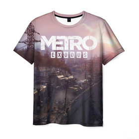 Мужская футболка 3D с принтом METRO в Белгороде, 100% полиэфир | прямой крой, круглый вырез горловины, длина до линии бедер | Тематика изображения на принте: metro | metro exodus | метро