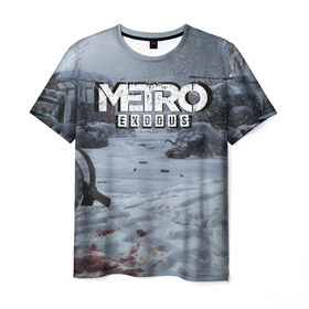 Мужская футболка 3D с принтом METRO EXODUS в Белгороде, 100% полиэфир | прямой крой, круглый вырез горловины, длина до линии бедер | Тематика изображения на принте: metro | metro exodus | метро
