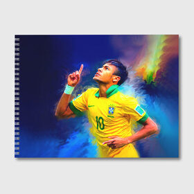 Альбом для рисования с принтом Neymar в Белгороде, 100% бумага
 | матовая бумага, плотность 200 мг. | neymar | неймар | сборная бразилии