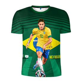 Мужская футболка 3D спортивная с принтом Neymar в Белгороде, 100% полиэстер с улучшенными характеристиками | приталенный силуэт, круглая горловина, широкие плечи, сужается к линии бедра | neymar | неймар | сборная бразилии